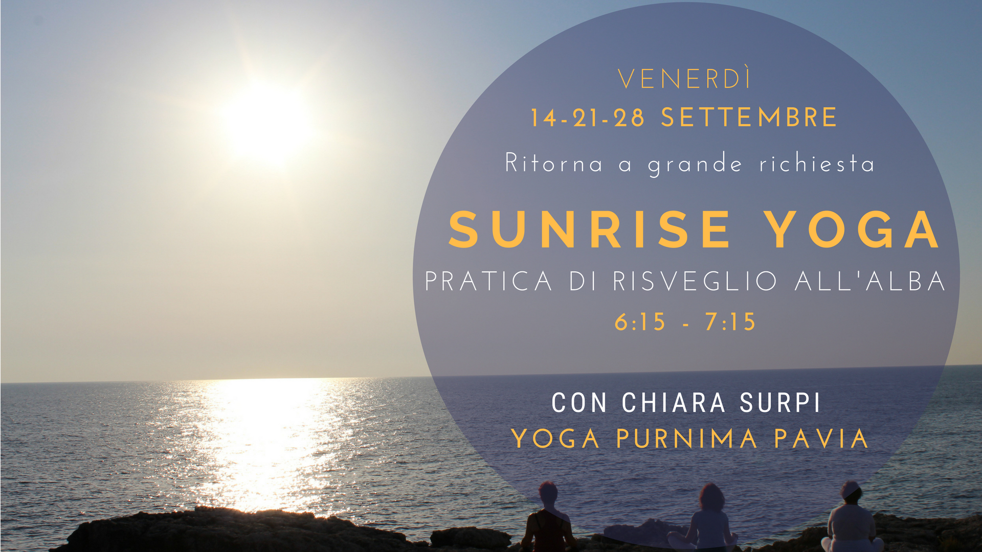 Sunrise Yoga: nuovo risveglio a settembre con lo yoga all’alba!